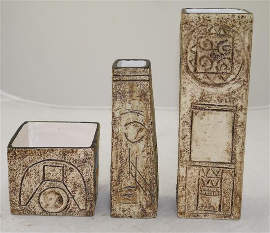 Five Troika vases, 8.5cm - 22.5cm